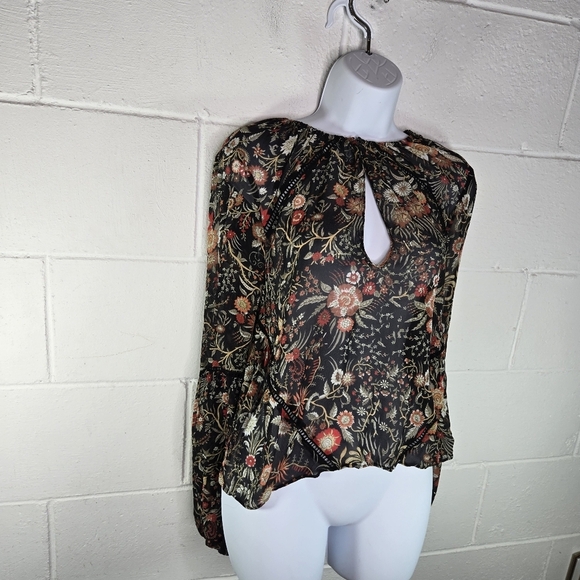 Intermix Black Floral Long Sleeve Blouse - Picture 13 of 13